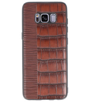 Croco Donker Bruin hard case hoesje voor Samsung Galaxy S8