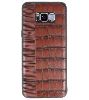 Croco Donker Bruin hard case hoesje voor Samsung Galaxy S8 Plus
