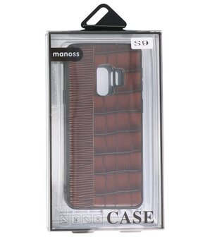 Croco Donker Bruin hard case hoesje voor Samsung Galaxy S9