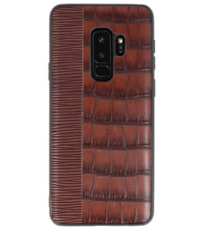 Croco Donker Bruin hard case hoesje voor Samsung Galaxy S9 Plus