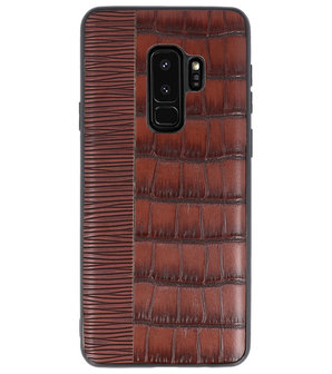Croco Donker Bruin hard case hoesje voor Samsung Galaxy S9 Plus