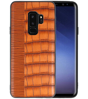 Croco Bruin hard case hoesje voor Samsung Galaxy S9 Plus