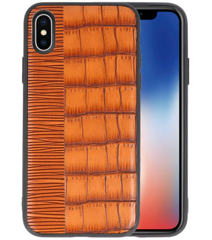 Croco Bruin hard case hoesje voor Apple iPhone X