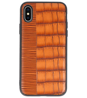 Croco Bruin hard case hoesje voor Apple iPhone X