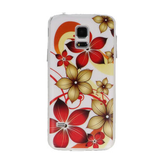 Wit Bloem Hard case cover hoesje voor Samsung Galaxy S5 Mini