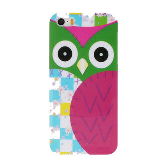 Paars Uil Hard case cover hoesje voor Apple iPhone 5/5s/SE