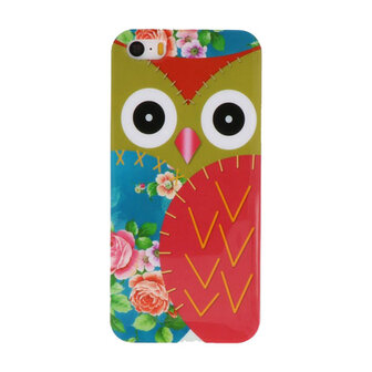 Rood Uil Hard case cover hoesje voor Apple iPhone 5/5s/SE