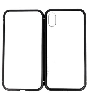 Zwart Transparant Magnetisch Back Cover Hoesje voor Apple iPhone X