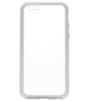 Zilver Transparant Magnetisch Back Cover Hoesje voor Apple iPhone 6 / 6s