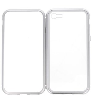 Zilver Transparant Magnetisch Back Cover Hoesje voor Apple iPhone 7 / 8