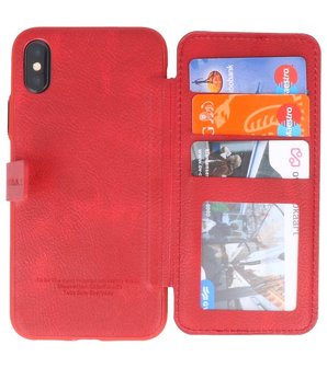 Rood Back Cover Book Design Hoesje voor iPhone X 