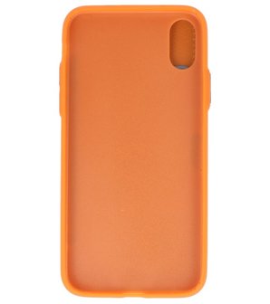 Bruin Back Cover Book Design Hoesje voor iPhone X 