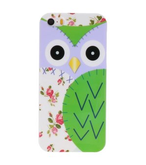 Groen Uil Hard case cover hoesje voor Apple iPhone 5/5s/SE