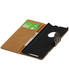 Zwart Lace Boosktyle Wallet Hoesje voor Nokia Lumia 830