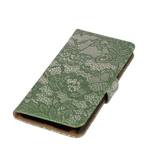 Donker Groen Lace Boosktyle Wallet Hoesje voor Nokia Lumia 830