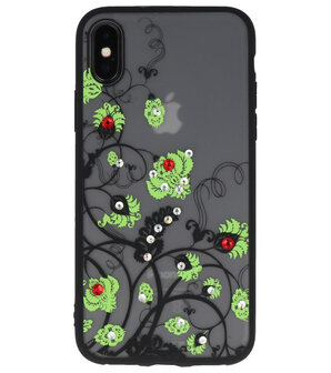 Groen Diamant Bloemen Hoesje Cases voor iPhone X