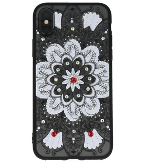 Wit Diamant Mandala&nbsp;Back Cover Hoesje voor iPhone X