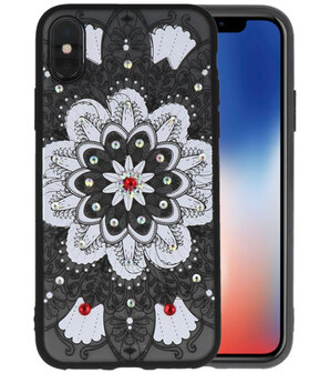 Wit Diamant Mandala&nbsp;Back Cover Hoesje voor iPhone X