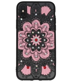 Licht Roze Diamant Mandala&nbsp;Back Cover Hoesje voor iPhone X