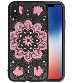 Licht Roze Diamant Mandala&nbsp;Back Cover Hoesje voor iPhone X