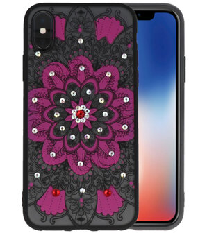 Roze Diamant Mandala&nbsp;Back Cover Hoesje voor iPhone X