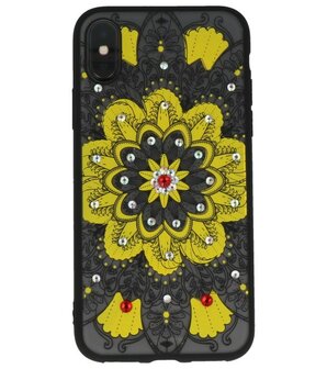 Geel Diamant Mandala&nbsp;Back Cover Hoesje voor iPhone X