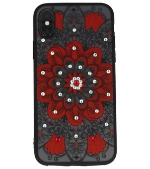 Rood Diamant Mandala&nbsp;Back Cover Hoesje voor iPhone X