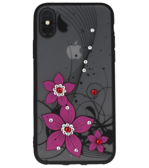 Roze Diamant Narcis Back Cover Hoesje voor iPhone X