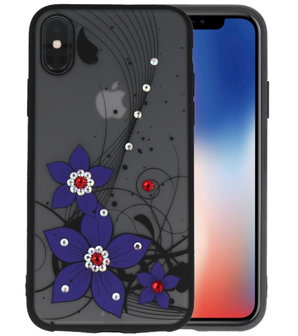 Paars Diamant Narcis Back Cover Hoesje voor iPhone X