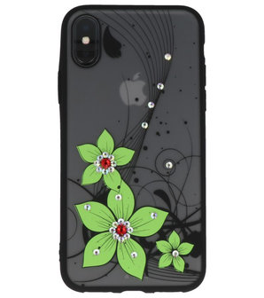 Groen Diamant Narcis Back Cover Hoesje voor iPhone X