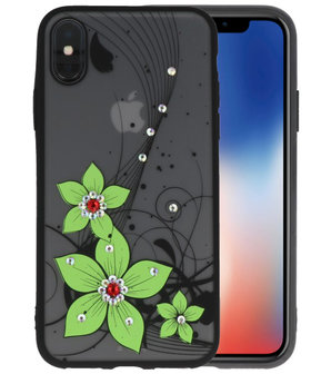 Groen Diamant Narcis Back Cover Hoesje voor iPhone X