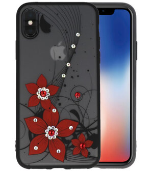 Rood Diamant Narcis Back Cover Hoesje voor iPhone X