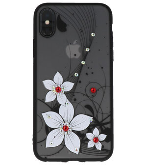 Wit Diamant Narcis Back Cover Hoesje voor iPhone X