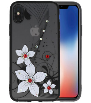 Wit Diamant Narcis Back Cover Hoesje voor iPhone X