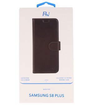 Zwart Rico Vitello Echt Leren Bookstyle Wallet Hoesje voor Samsung Galaxy S8 Plus