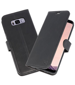 Zwart Rico Vitello Echt Leren Bookstyle Wallet Hoesje voor Samsung Galaxy S8 Plus