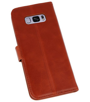 Bruin Rico Vitello Echt Leren Bookstyle Wallet Hoesje voor Samsung Galaxy S8 Plus