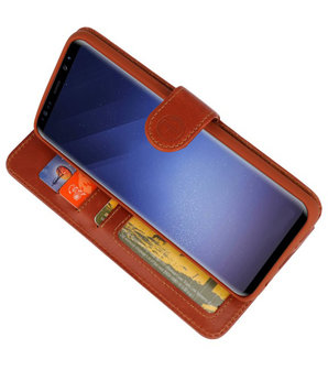 Bruin Rico Vitello Echt Leren Bookstyle Wallet Hoesje voor Samsung Galaxy S9&nbsp;Plus