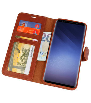 Bruin Rico Vitello Echt Leren Bookstyle Wallet Hoesje voor Samsung Galaxy S9&nbsp;Plus