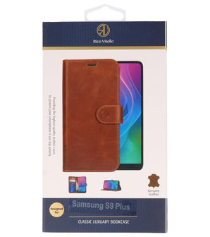 Bruin Rico Vitello Echt Leren Bookstyle Wallet Hoesje voor Samsung Galaxy S9&nbsp;Plus