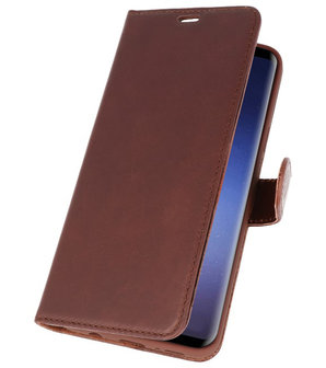 Mocca Rico Vitello Echt Leren Bookstyle Wallet Hoesje voor Samsung Galaxy S9&nbsp;Plus