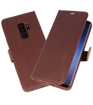 Mocca Rico Vitello Echt Leren Bookstyle Wallet Hoesje voor Samsung Galaxy S9&nbsp;Plus