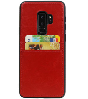 Rood Back Cover 2 Pasjes Hoesje voor Samsung Galaxy S9 Plus