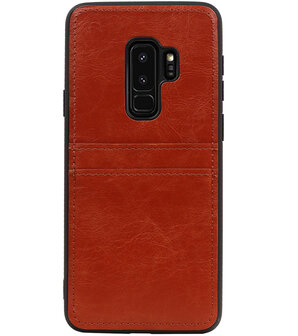 Bruin&nbsp;Back Cover 2 Pasjes Hoesje voor Samsung Galaxy S9 Plus