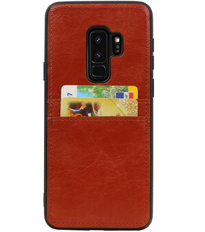 Bruin&nbsp;Back Cover 2 Pasjes Hoesje voor Samsung Galaxy S9 Plus