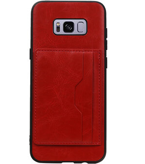 Rood Back Cover 2 Pasjes Hoesje voor Samsung Galaxy S8 Plus