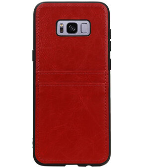 Rood Back Cover 2 Pasjes Hoesje voor Samsung Galaxy S8 Plus
