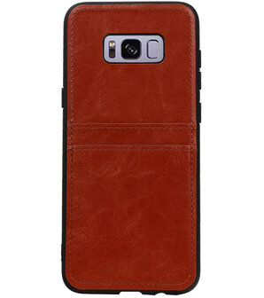 Bruin Back Cover 2 Pasjes Hoesje voor Samsung Galaxy S8 Plus