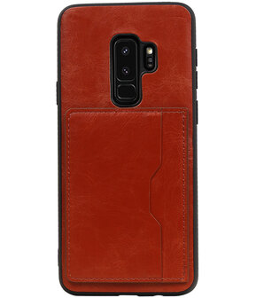 Bruin Staand Back Cover 2 Pasjes Hoesje voor Samsung Galaxy S9 Plus