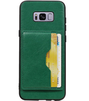 Groen Staand Back Cover 2 Pasjes voor Galaxy S8 Plus 